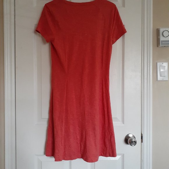 Toad&Co Women's Size Small Orange Windmere Fit and Flare Short Sleeve Dress - Picture 3 of 12